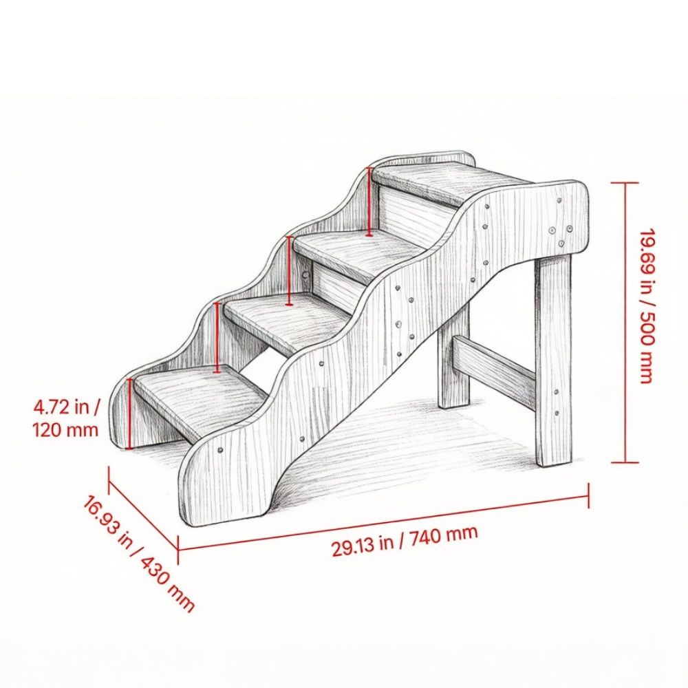 Elegant Pet Stairs with Non-Slip