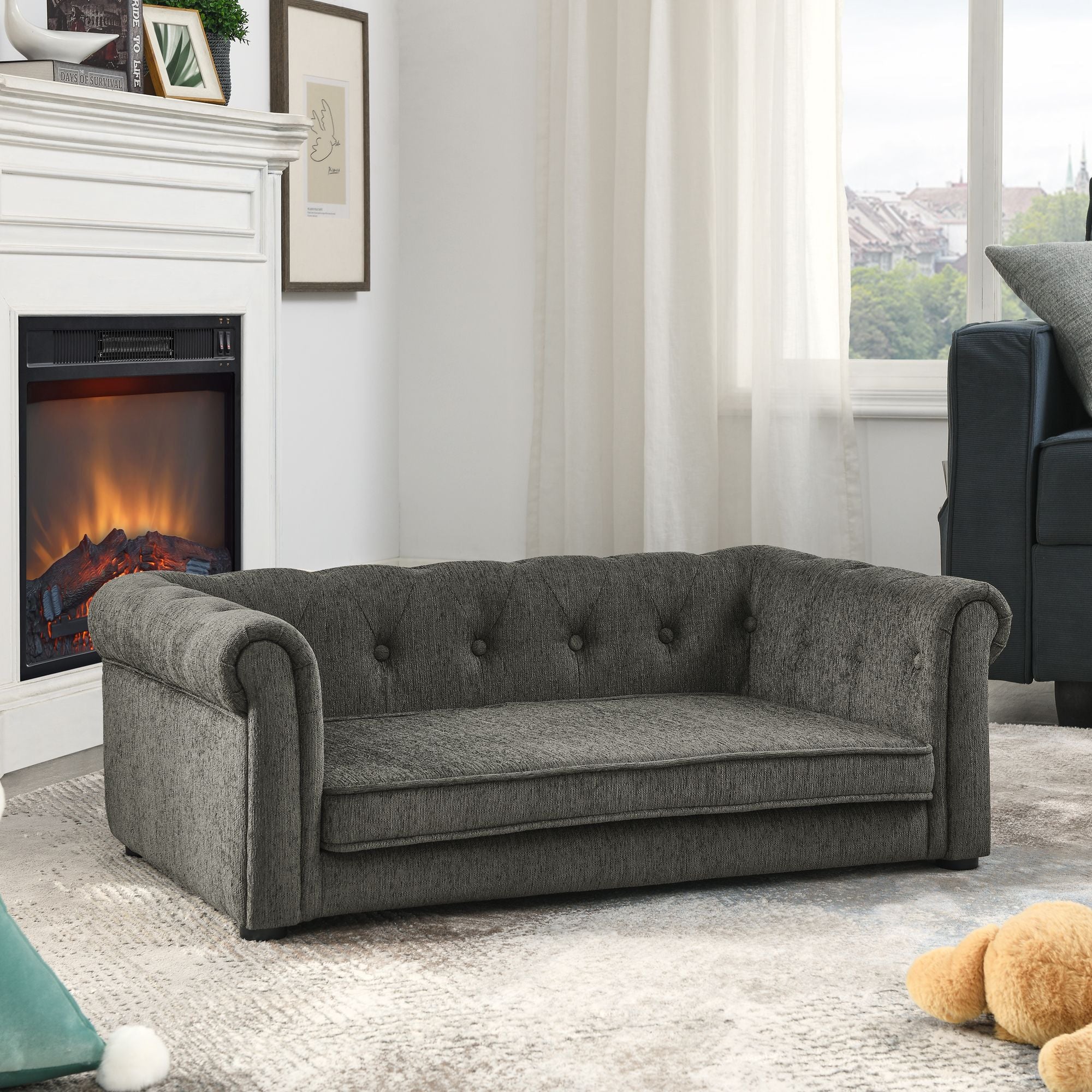Elegant Elevated Pet Sofa Bed – Comfortable Dog Couch