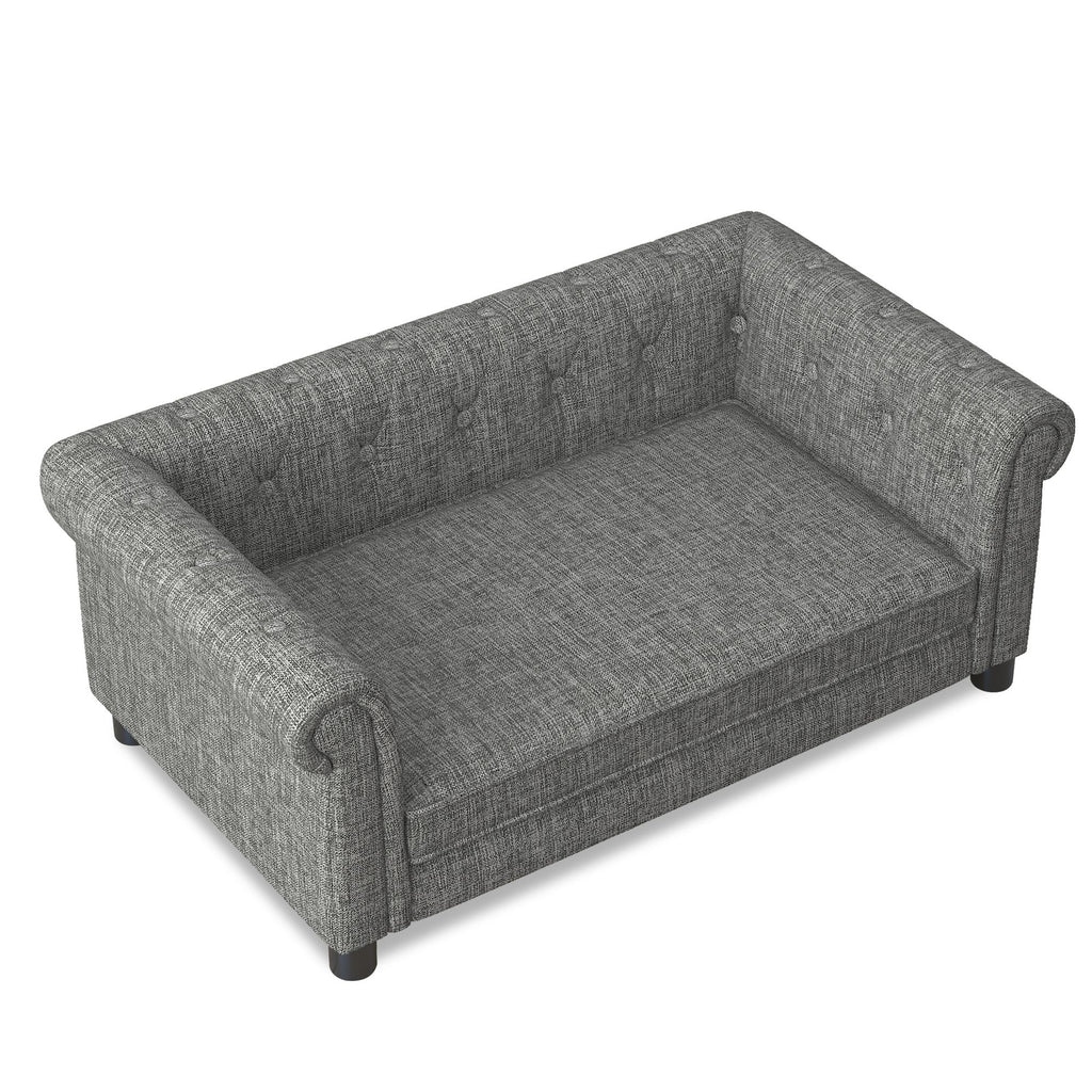 Elegant Elevated Pet Sofa for Small & Medium Dogs - Linen Fabric