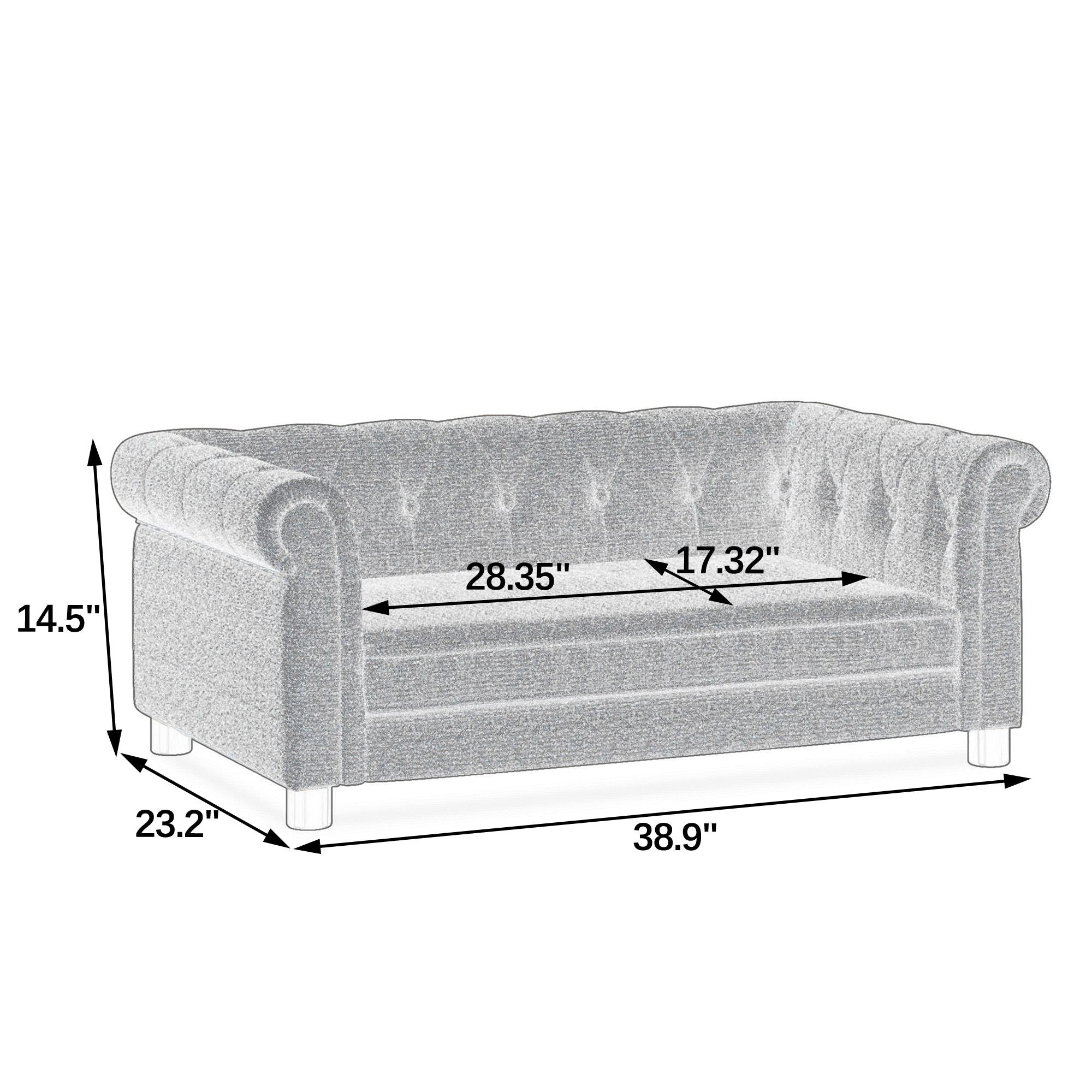 Elegant Elevated Pet Sofa for Small & Medium Dogs - Linen Fabric