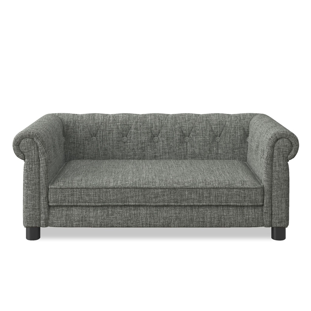 Elegant Elevated Pet Sofa for Small & Medium Dogs - Linen Fabric
