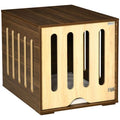 furniture-style Pet Crate Table with Plush Cushion & Side Entry