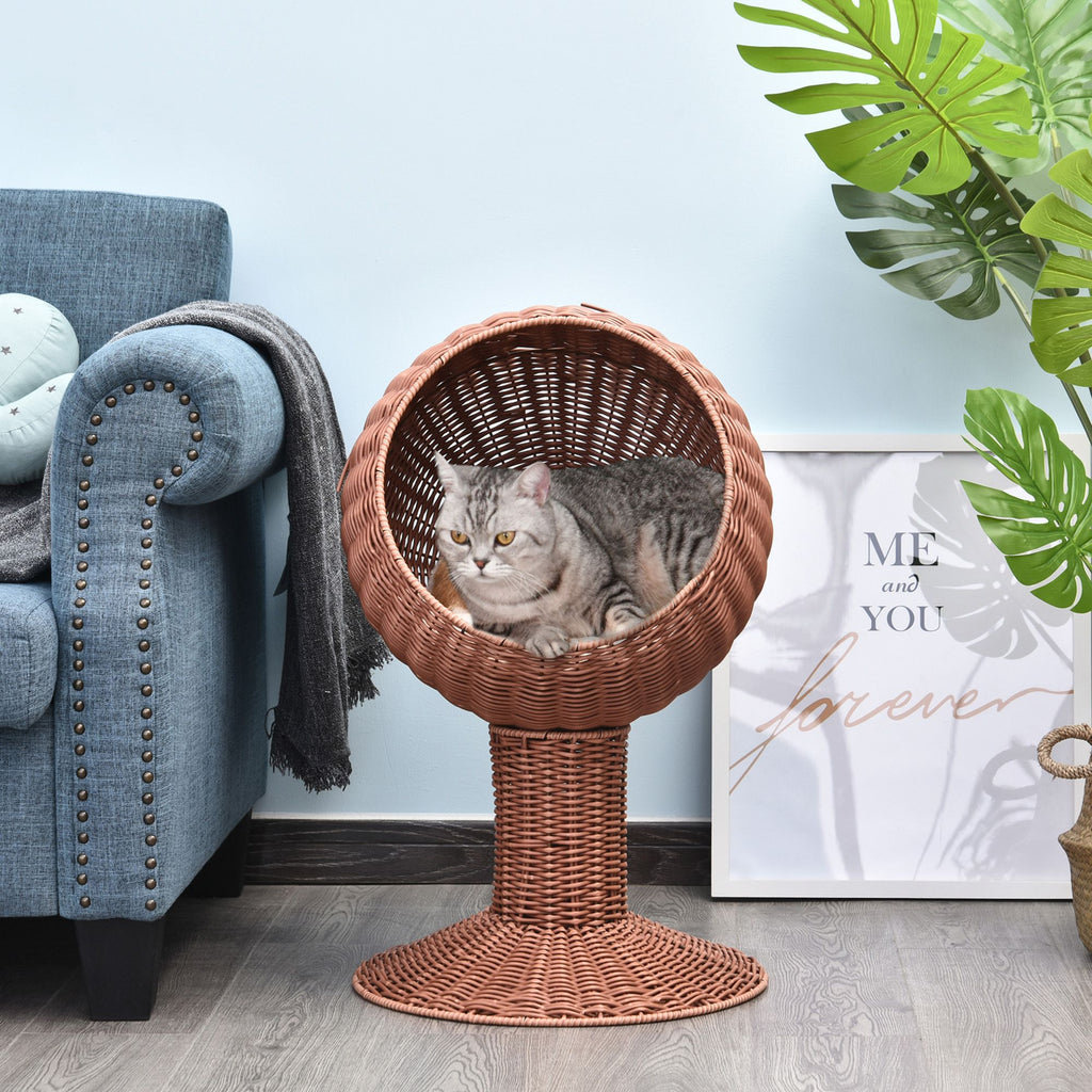 Elevate Your Cat's Naps with a Cozy Rotatable Egg Chair Bed