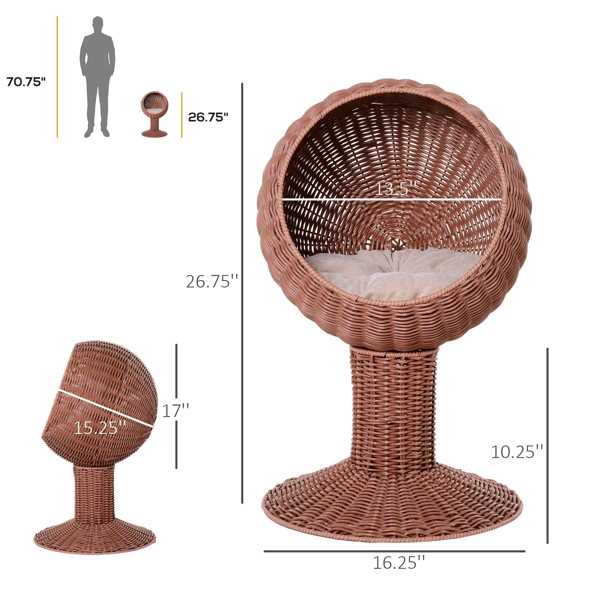 Elevate Your Cat's Naps with a Cozy Rotatable Egg Chair Bed