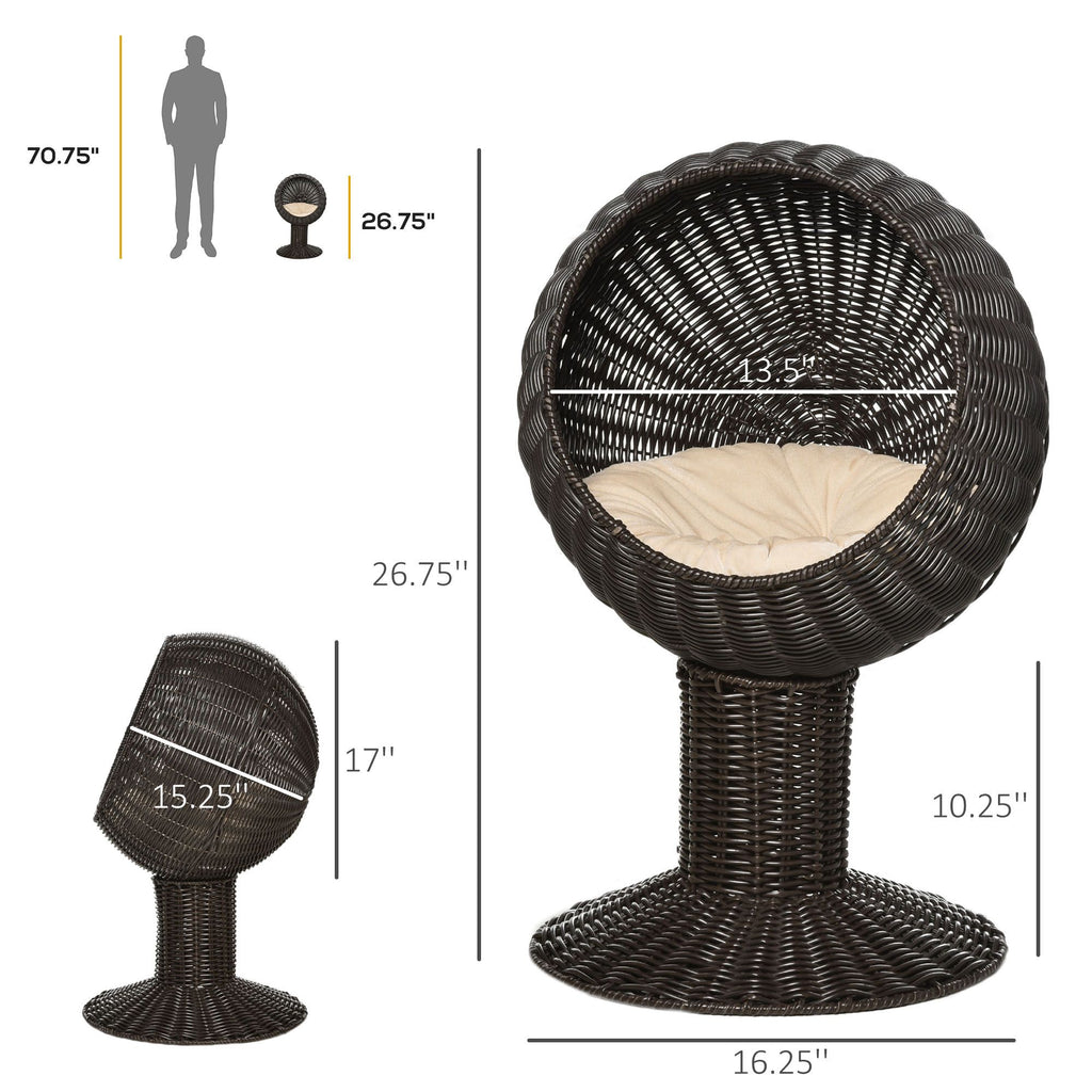 Elevate Your Cat's Naps with a Rotatable Egg Chair Pod Bed