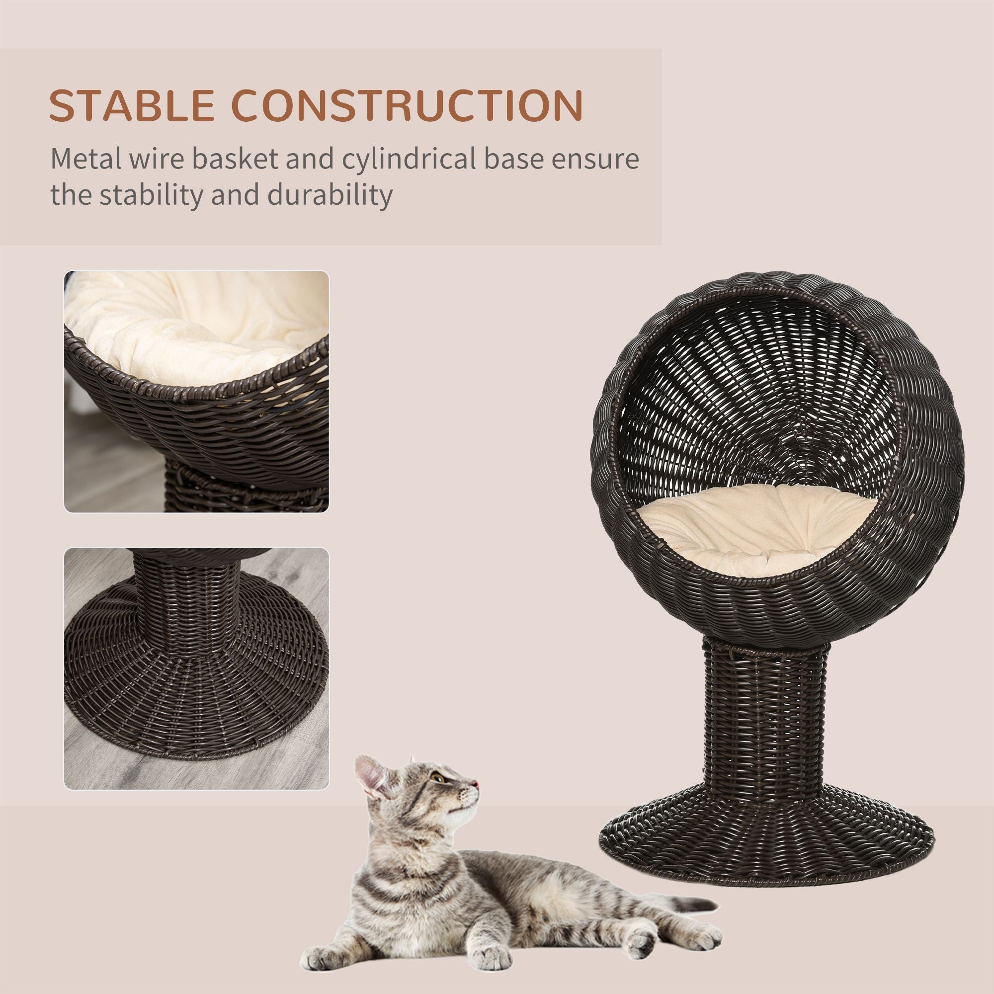 Elevate Your Cat's Naps with a Rotatable Egg Chair Pod Bed
