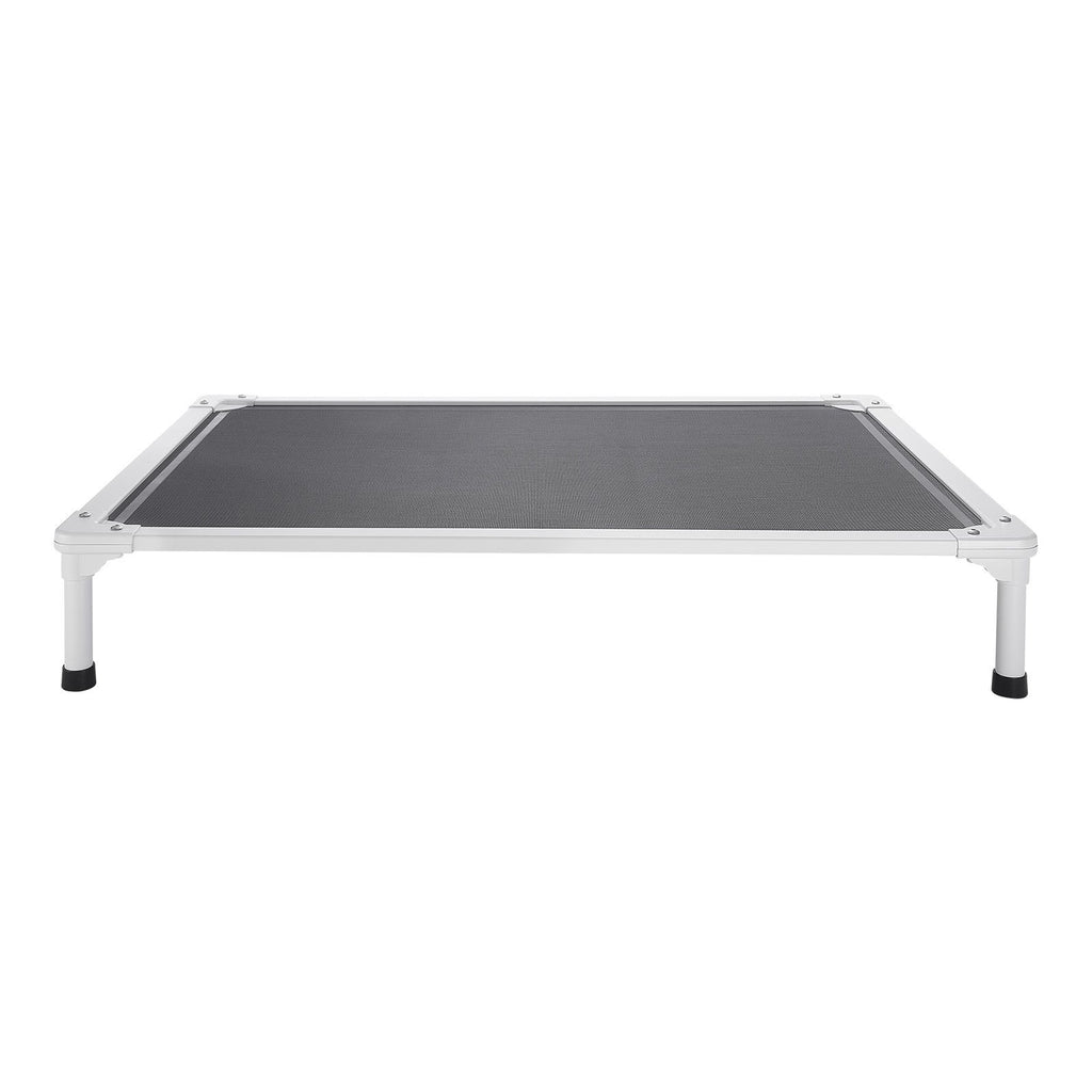 Elevated Dog Bed for Large Dogs, Portable Raised Dog Cot with Aluminum Tube Metal Frame and Breathable Textilene Mesh, Indoor & Outdoor Pet Cooling Raised Hammock Bed, L, Gray