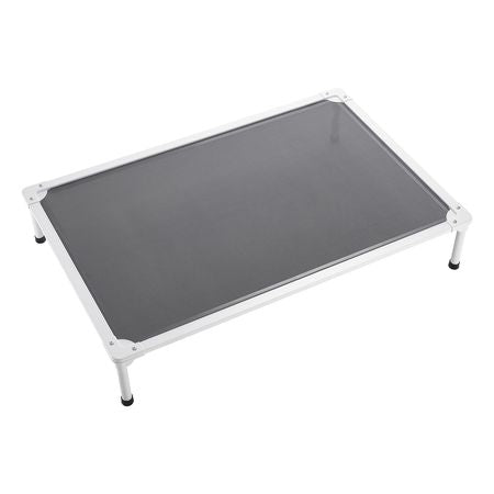 Elevated Dog Bed for Large Dogs, Portable Raised Dog Cot with Aluminum Tube Metal Frame and Breathable Textilene Mesh, Indoor & Outdoor Pet Cooling Raised Hammock Bed, XL, Gray