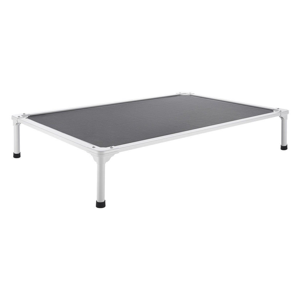 Elevated Dog Bed for Large Dogs, Portable Raised Dog Cot with Aluminum Tube Metal Frame and Breathable Textilene Mesh, Indoor & Outdoor Pet Cooling Raised Hammock Bed, XL, Gray