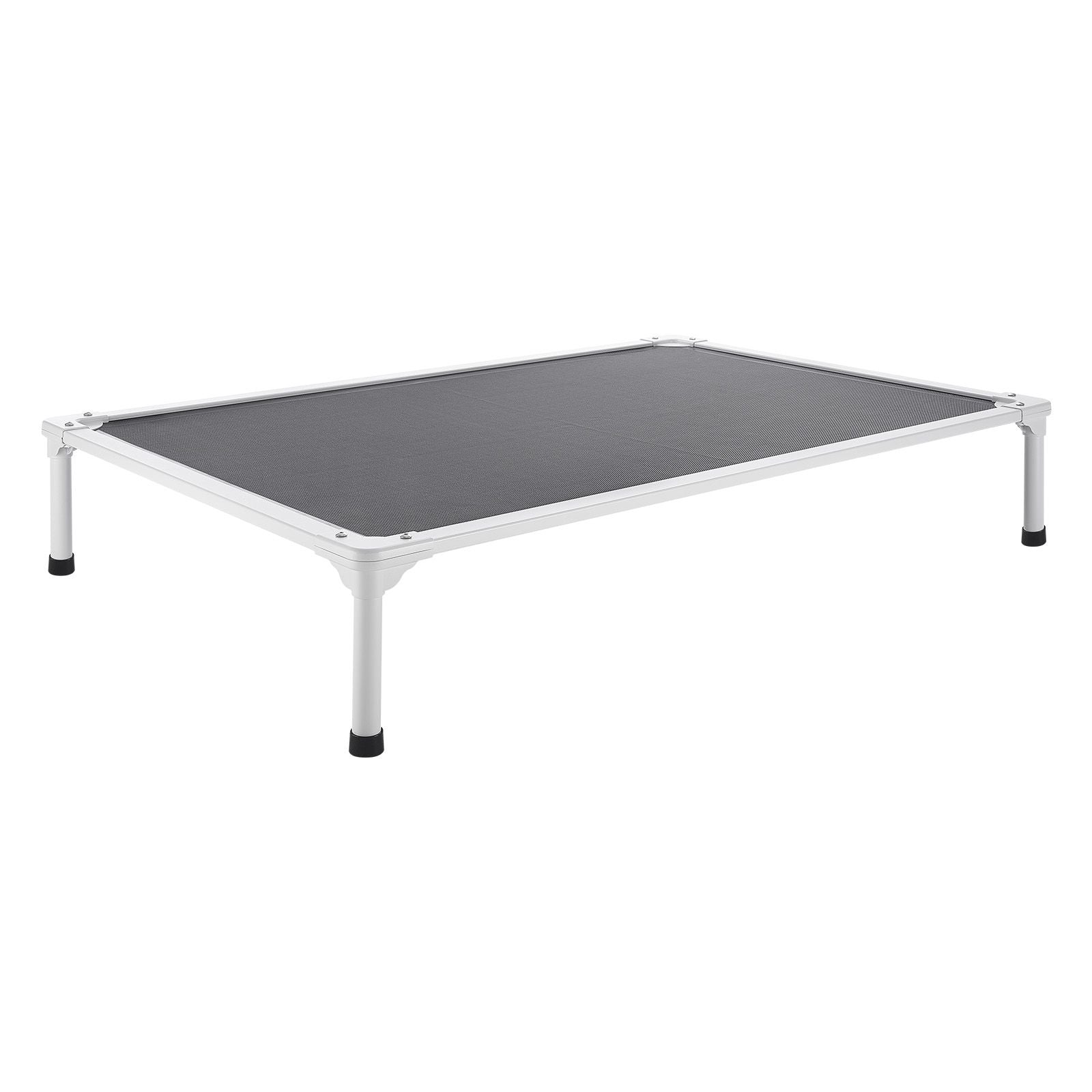 Elevated Dog Bed for Large Dogs, Portable Raised Dog Cot with Aluminum Tube Metal Frame and Breathable Textilene Mesh, Indoor & Outdoor Pet Cooling Raised Hammock Bed, XL, Gray