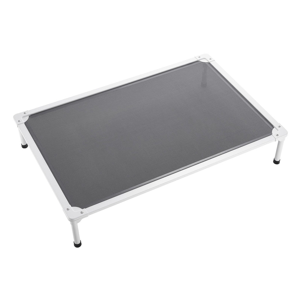 Elevated Dog Bed for Large Dogs, Portable Raised Dog Cot with Aluminum Tube Metal Frame and Breathable Textilene Mesh, Indoor & Outdoor Pet Cooling Raised Hammock Bed, XL, Gray