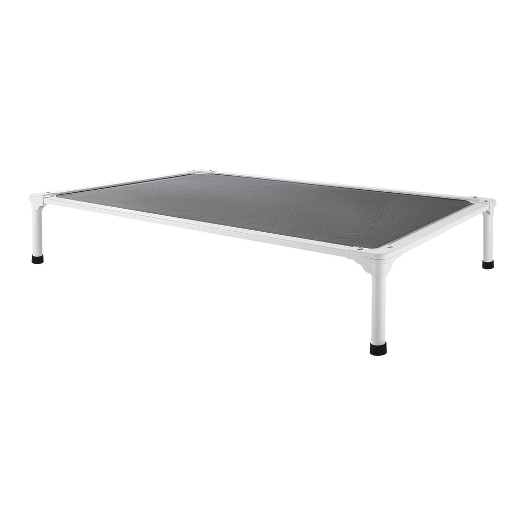 Elevated Dog Bed for Large Dogs, Portable Raised Dog Cot with Aluminum Tube Metal Frame and Breathable Textilene Mesh, Indoor & Outdoor Pet Cooling Raised Hammock Bed, XL, Gray