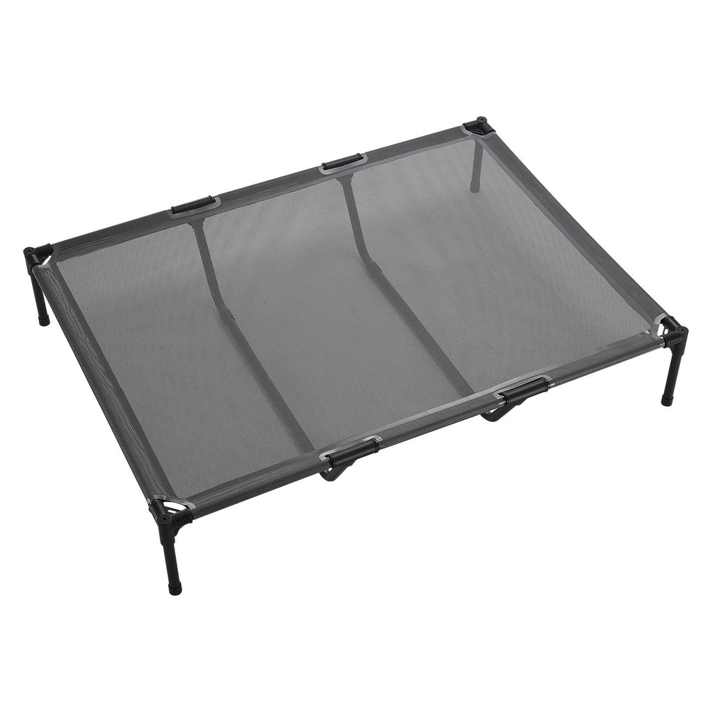 Elevated Dog Bed for Large Dogs, Portable Raised Dog Cot with Steel Metal Frame and Breathable Teslin Mesh, Indoor & Outdoor Pet Cooling Raised Hammock Bed, XL, Gray
