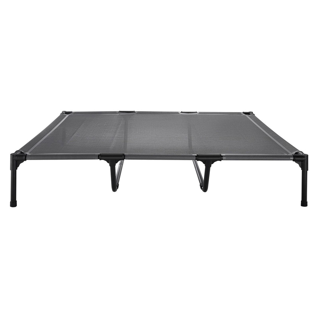 Elevated Dog Bed for Large Dogs, Portable Raised Dog Cot with Steel Metal Frame and Breathable Teslin Mesh, Indoor & Outdoor Pet Cooling Raised Hammock Bed, XL, Gray