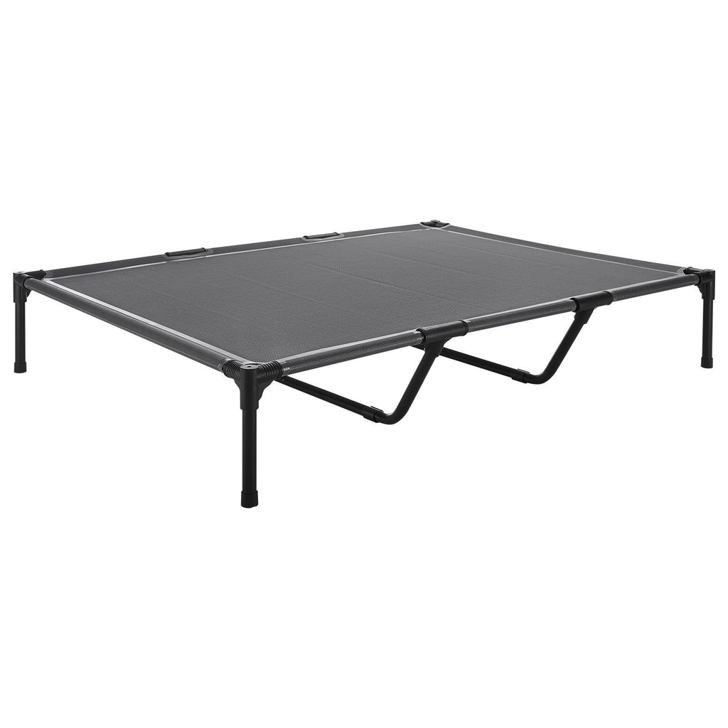 Elevated Dog Bed for Large Dogs, Portable Raised Dog Cot with Steel Metal Frame and Breathable Teslin Mesh, Indoor & Outdoor Pet Cooling Raised Hammock Bed, XL, Gray