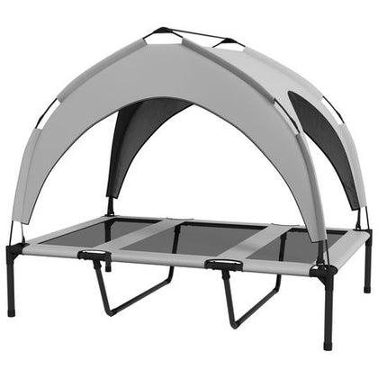 Elevate Your Dog's Outdoor Comfort with a Canopy-Protected Raised Bed