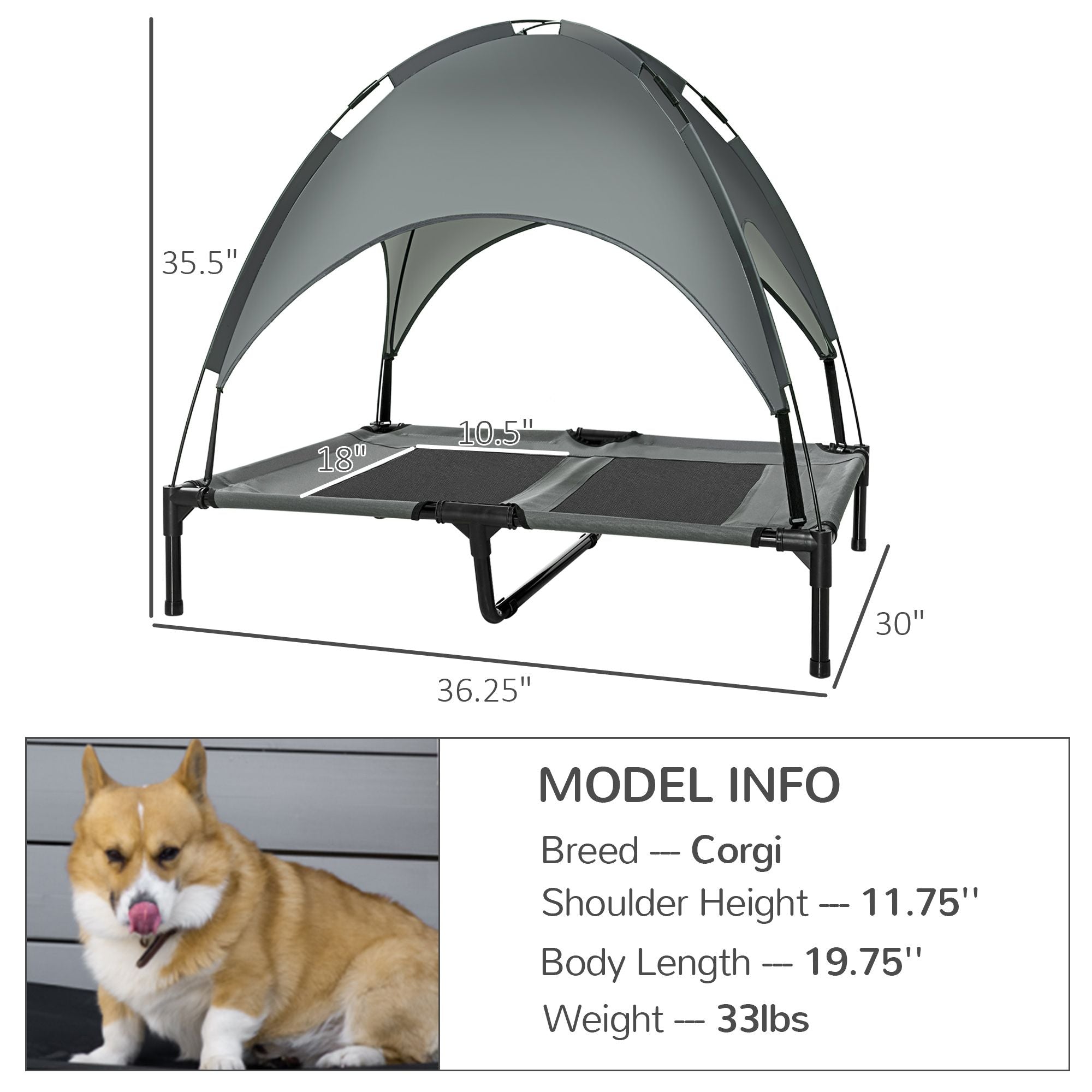 Elevate Your Dog's Comfort with a Shaded Outdoor Cot