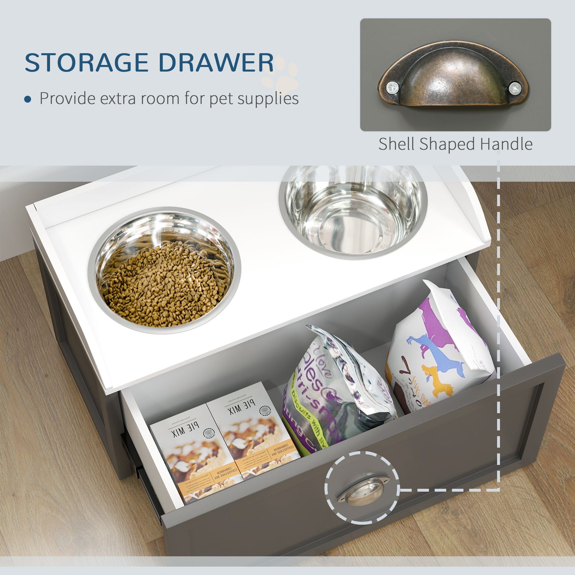 Elevate Your Dog's Mealtime with a Stylish Feeding Station & Storage Drawer