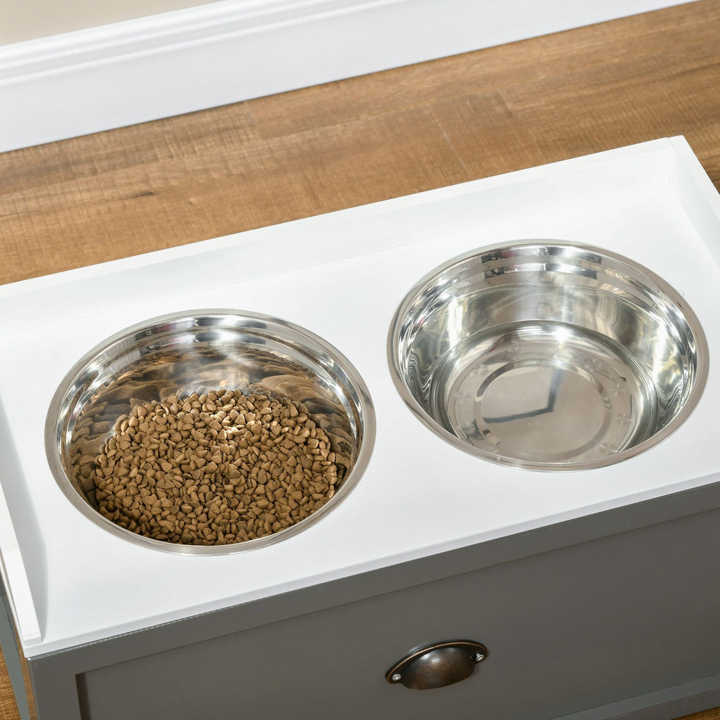 Elevate Your Dog's Mealtime with a Stylish Feeding Station & Storage Drawer