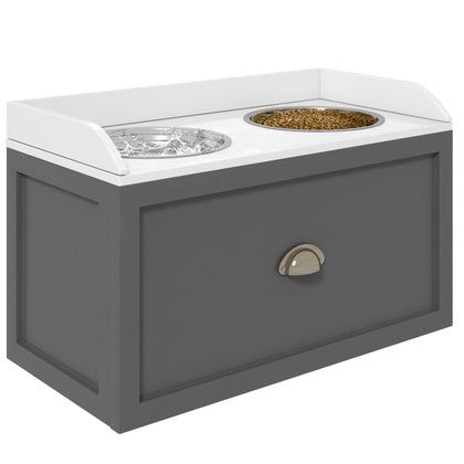 Elevate Your Dog's Mealtime with a Stylish Feeding Station & Storage Drawer