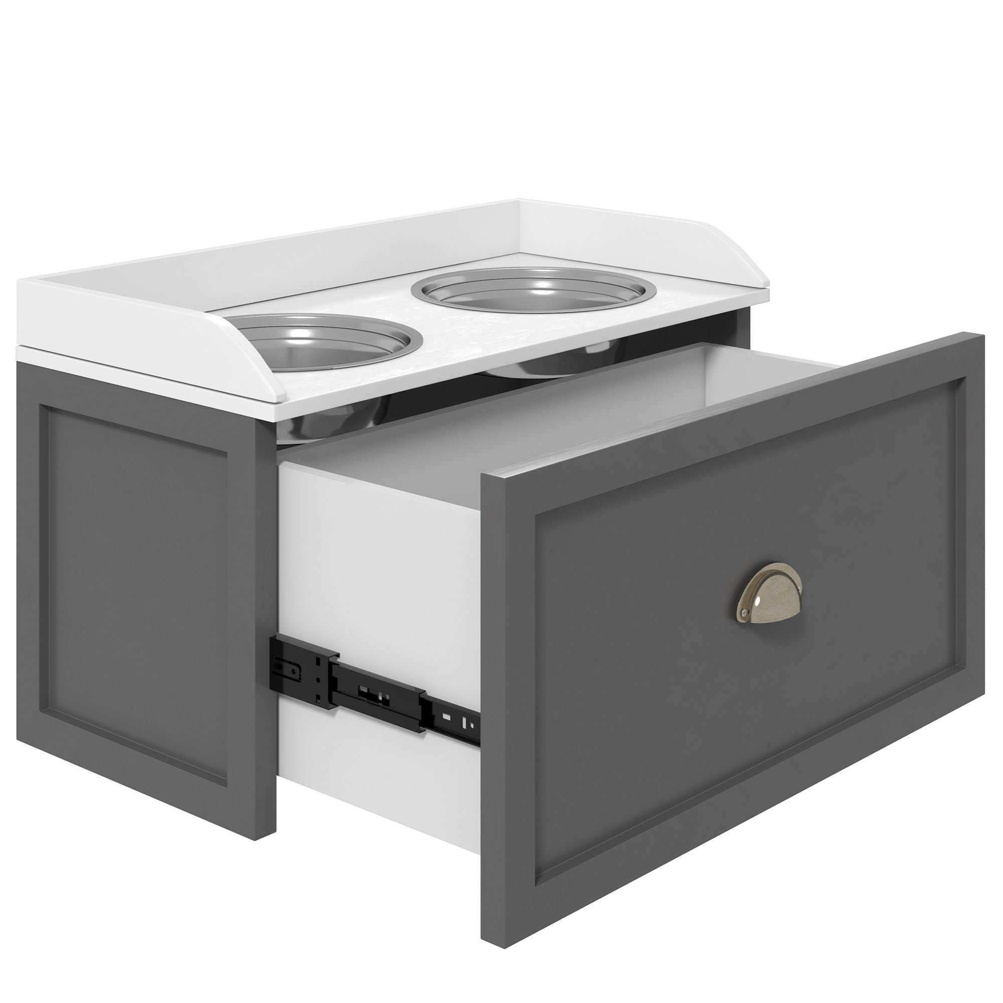 Elevate Your Dog's Mealtime with a Stylish Feeding Station & Storage Drawer