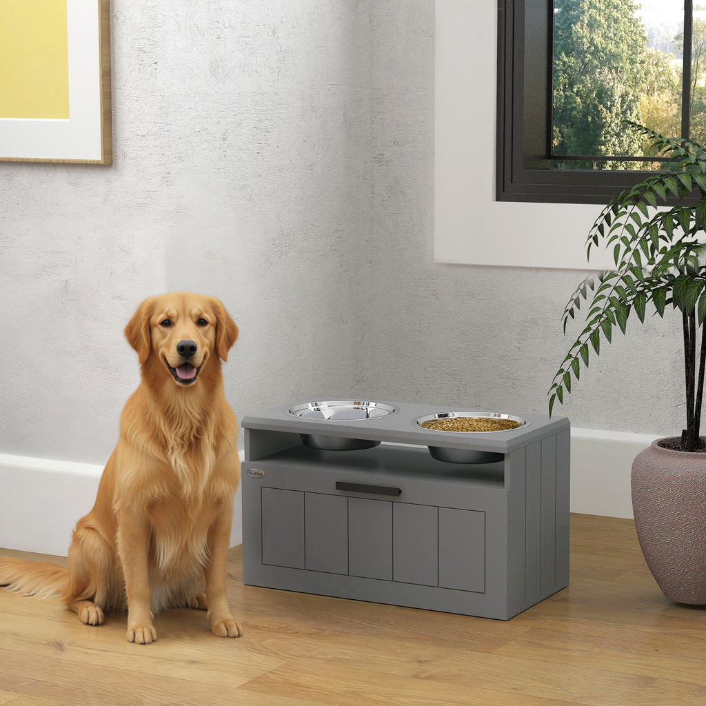 Elevate Your Large Dog's Dining Experience with a Raised Bowl Stand & Slow Feeder