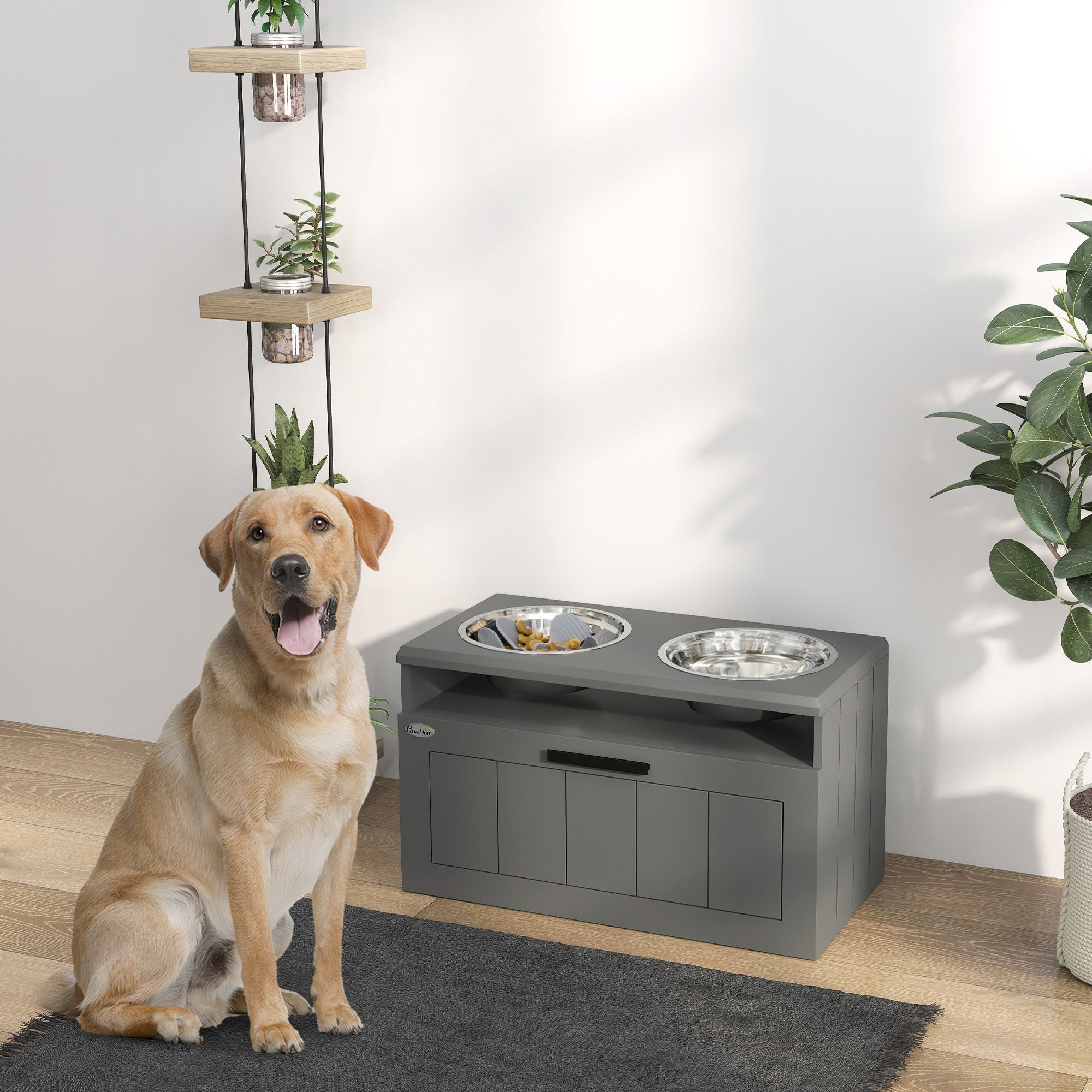 Elevate Your Large Dog's Dining Experience with a Raised Bowl Stand & Slow Feeder