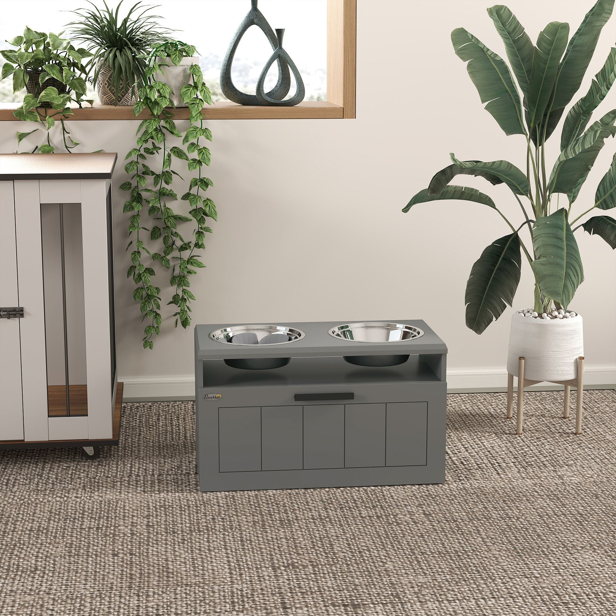 Elevate Your Large Dog's Dining Experience with a Raised Bowl Stand & Slow Feeder