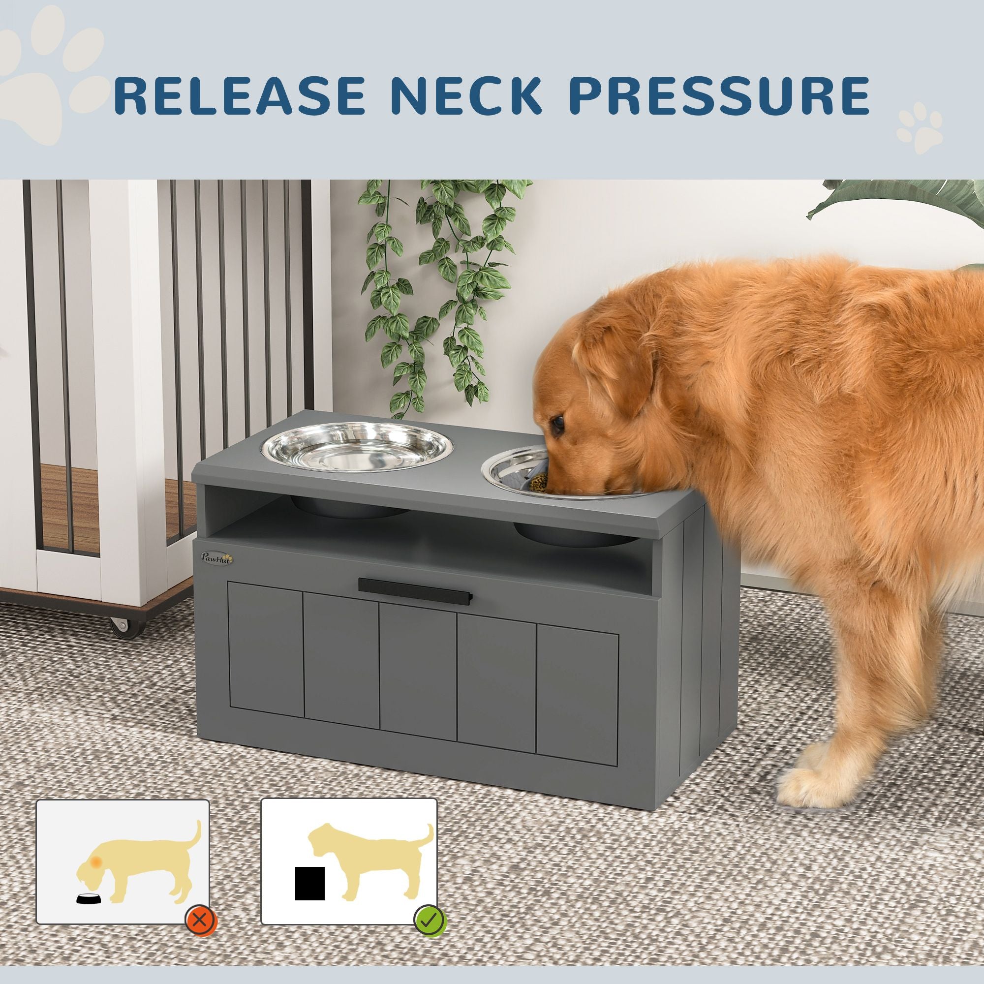 Elevate Your Large Dog's Dining Experience with a Raised Bowl Stand & Slow Feeder