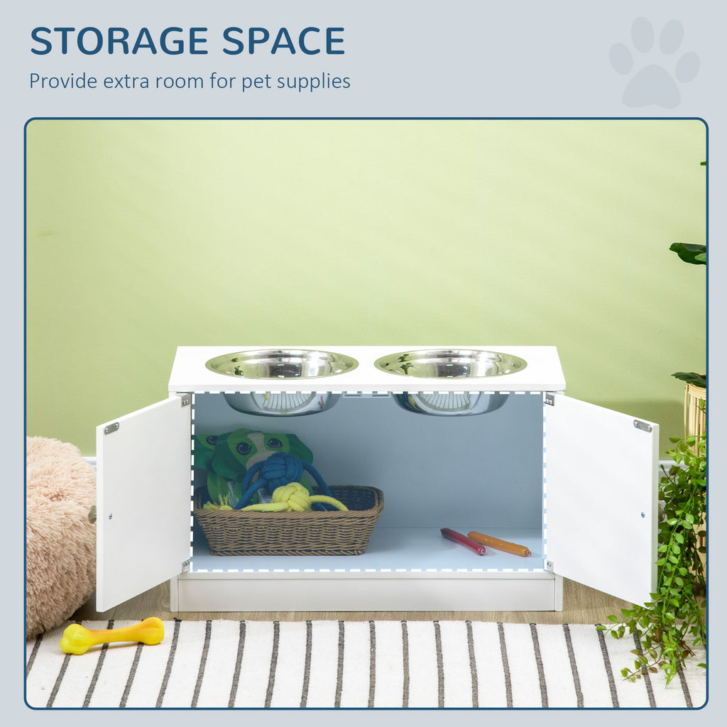Elevate Your Dog's Mealtime with a Stylish Raised Feeder & Storage Cabinet