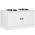 Elevate Your Dog's Mealtime with a Stylish Raised Feeder & Storage Cabinet