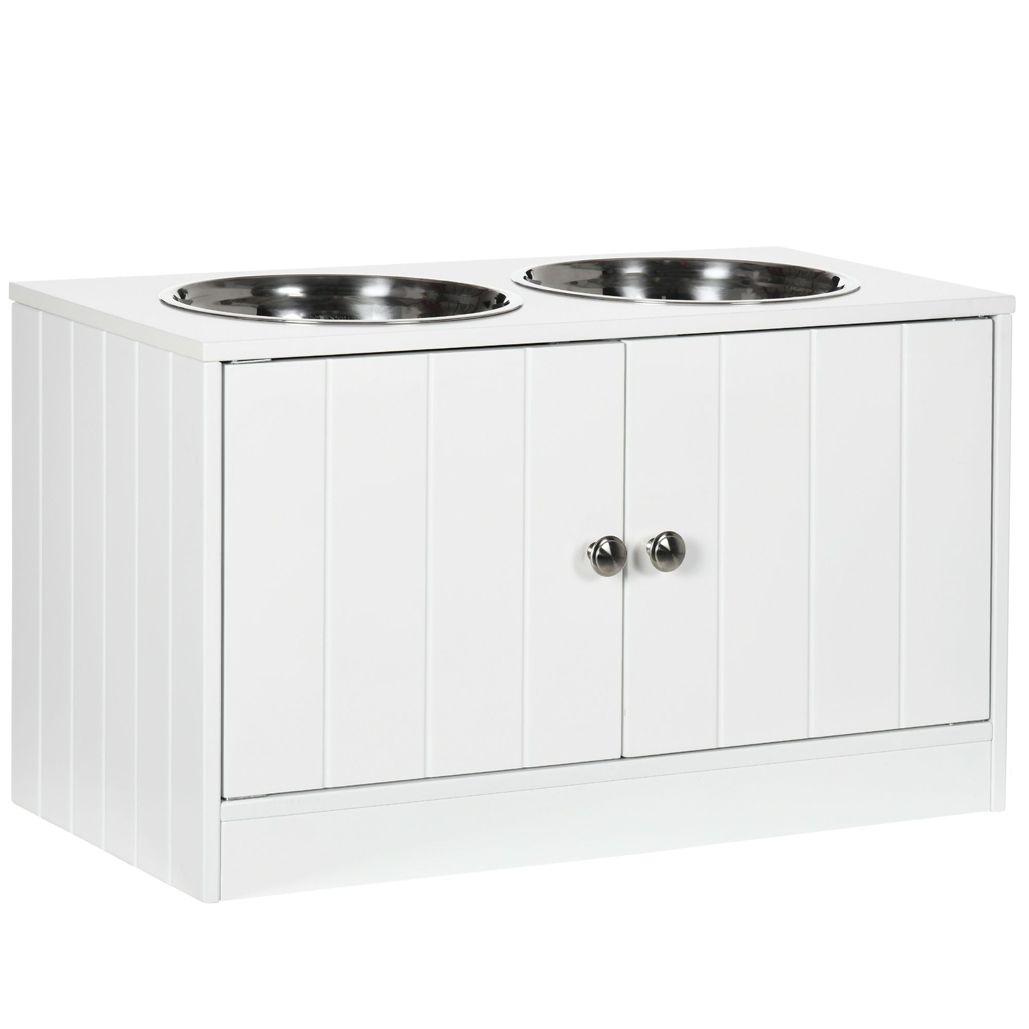 Elevate Your Dog's Mealtime with a Stylish Raised Feeder & Storage Cabinet