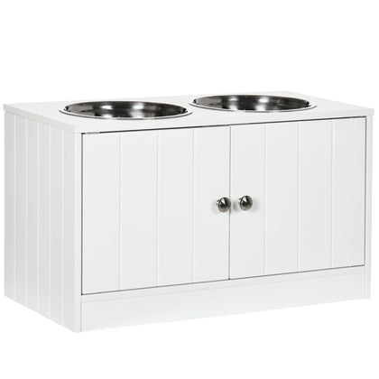 Elevate Your Dog's Mealtime with a Stylish Raised Feeder & Storage Cabinet