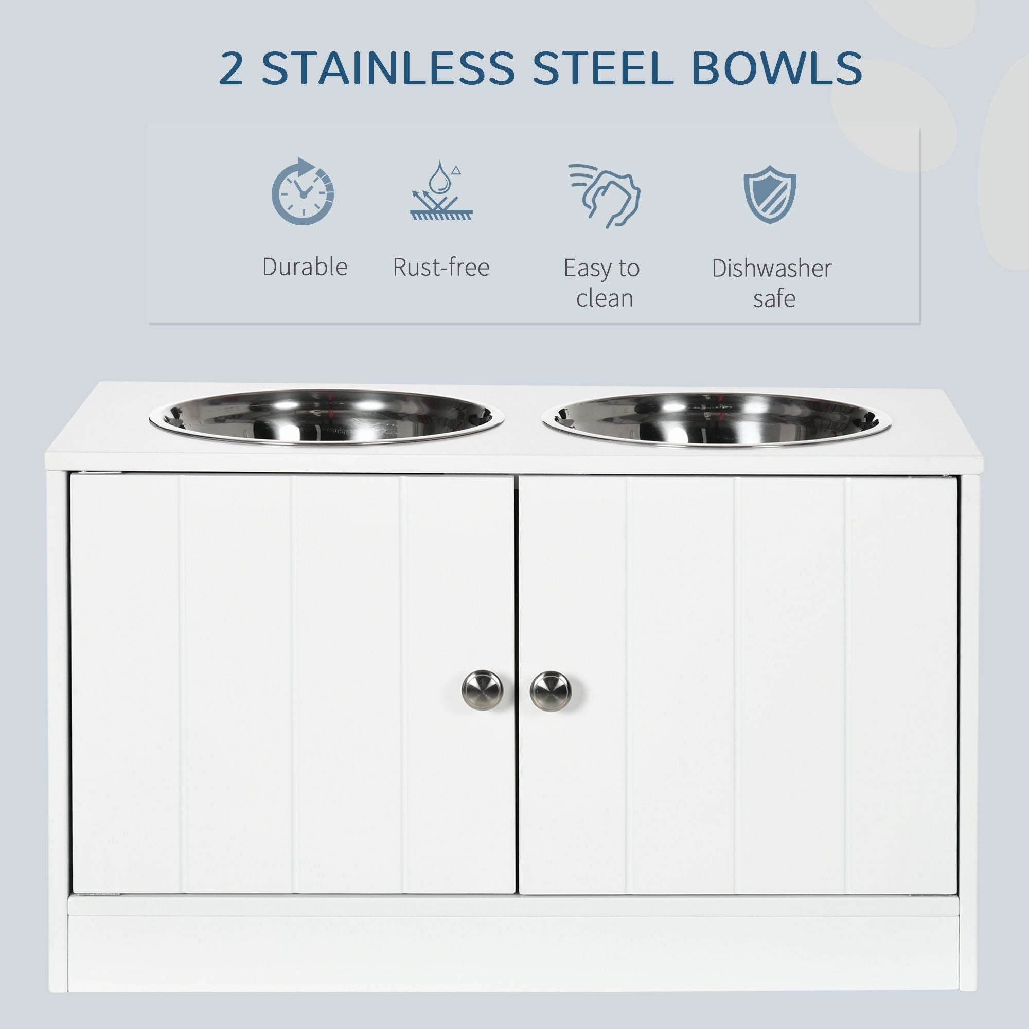 Elevate Your Dog's Mealtime with a Stylish Raised Feeder & Storage Cabinet
