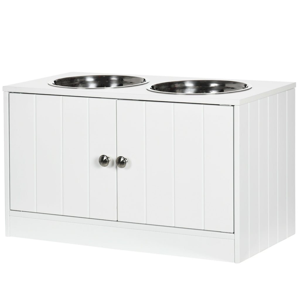 Elevate Your Dog's Mealtime with a Stylish Raised Feeder & Storage Cabinet