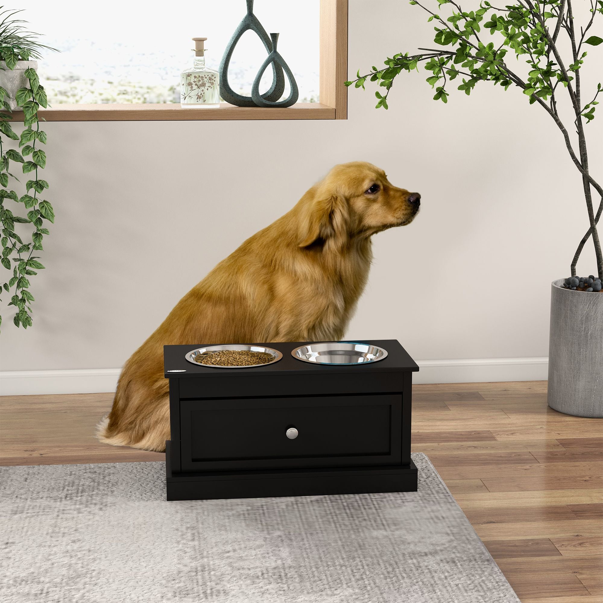 Elevate Your Dog's Dining Experience with Storage & Style