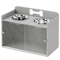 Elevated Dog Bowls with Storage, Raised Dog Bowl Stand with 2 Stainless Steel Bowl for Large Dogs, Gray