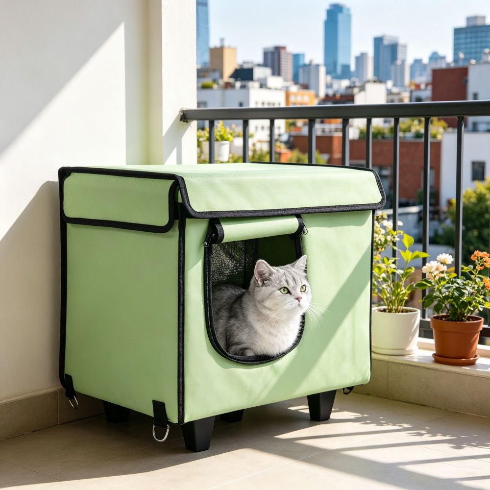 Elevated Heated Cat House – Warm, Insulated, water-ready Shelter