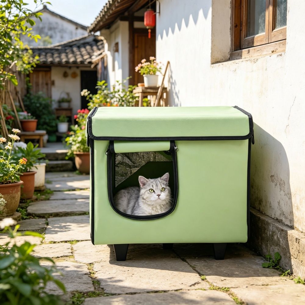 Elevated Heated Cat House – Warm, Insulated, water-ready Shelter