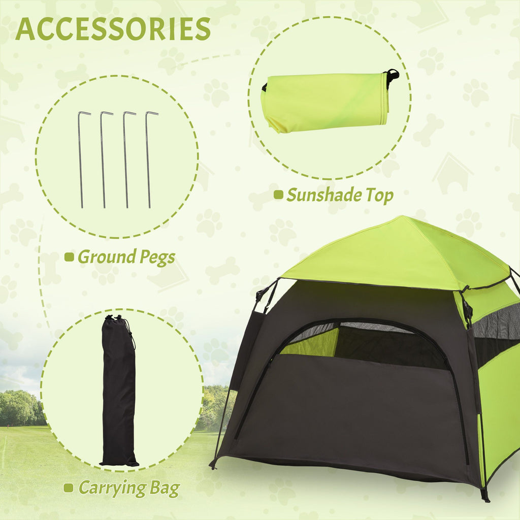 Extra Large Dog Portable Camping Tent with Carrying Bag for Beach Backyard Home in Green