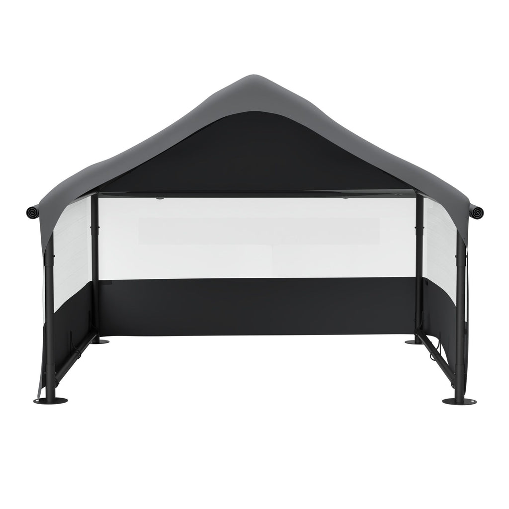Extra Large Outdoor Dog House Tent with 3-Sided Mesh Windows, Breathable Sun Rain Cover Pet Shelter