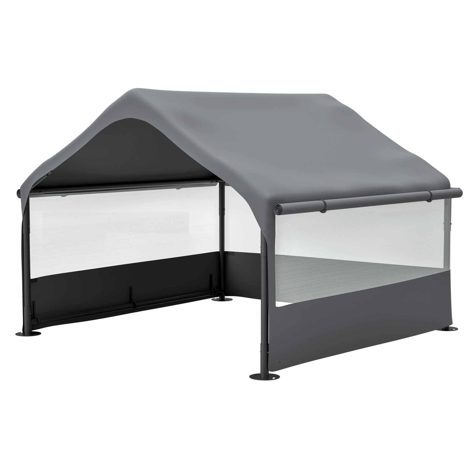 Extra Large Outdoor Dog House Tent with 3-Sided Mesh Windows, Breathable Sun Rain Cover Pet Shelter