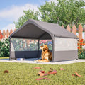 Extra Large Outdoor Dog House Tent with 3-Sided Mesh Windows, Breathable Sun Rain Cover Pet Shelter