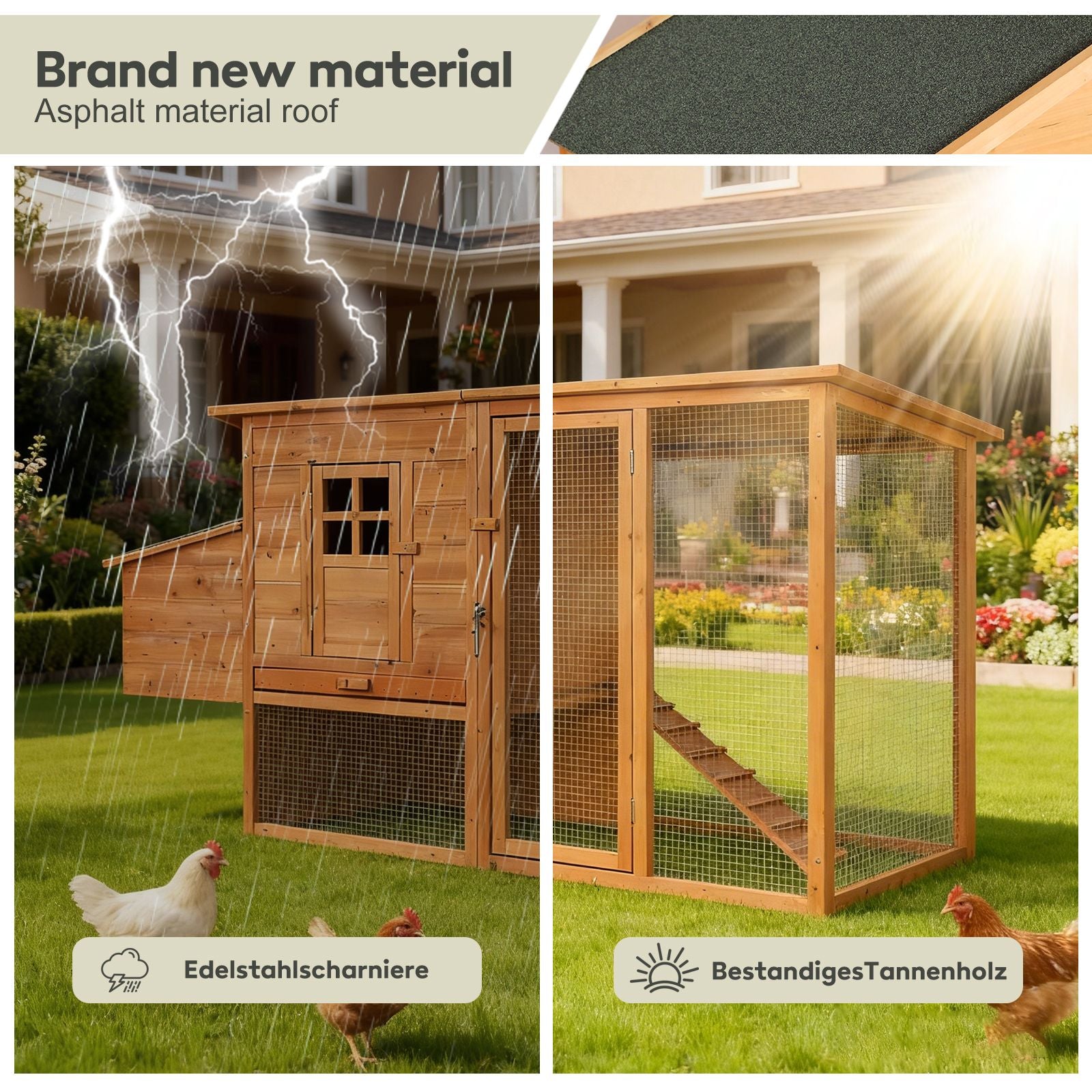 Extra-Large furniture-style Chicken Coop – Weatherproof and Easy to Assemble