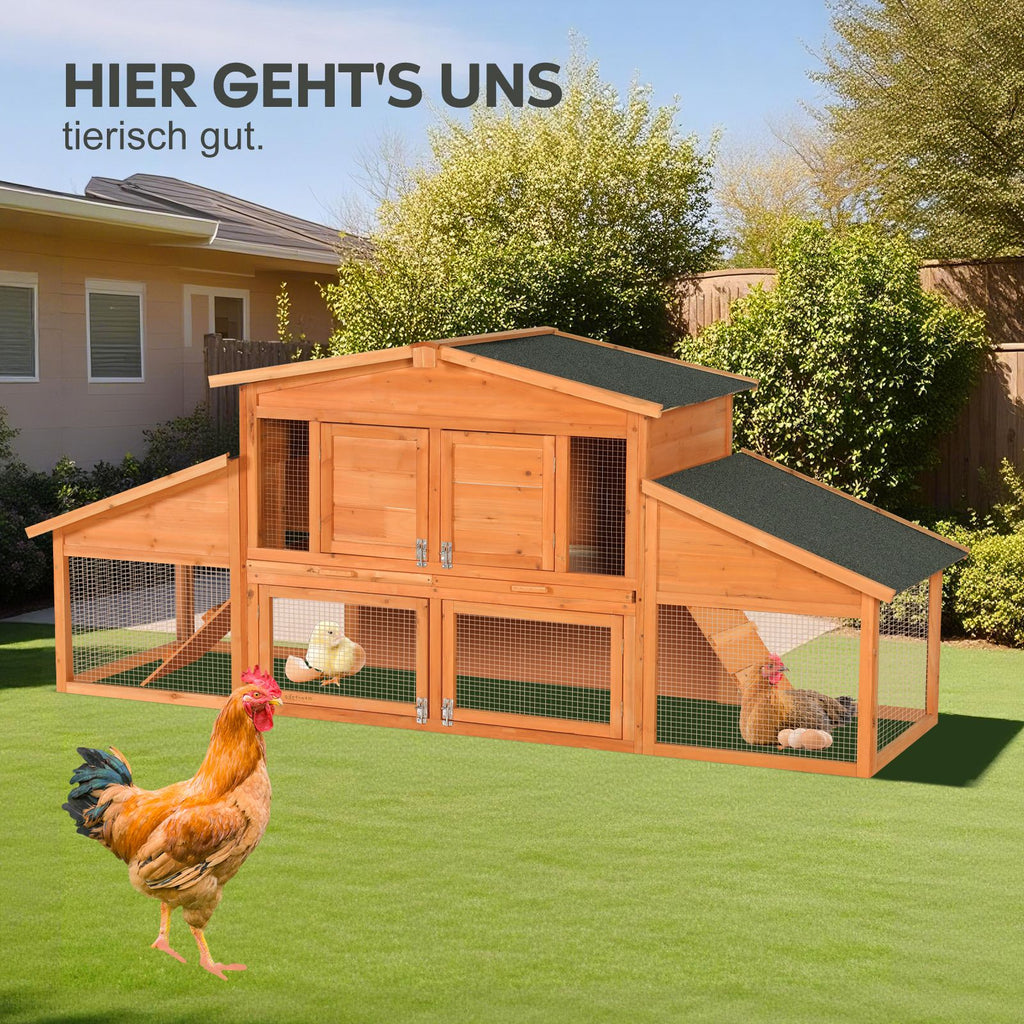 Extra-Large furniture-style Rabbit Hutch & Chicken Coop with water-ready Roof
