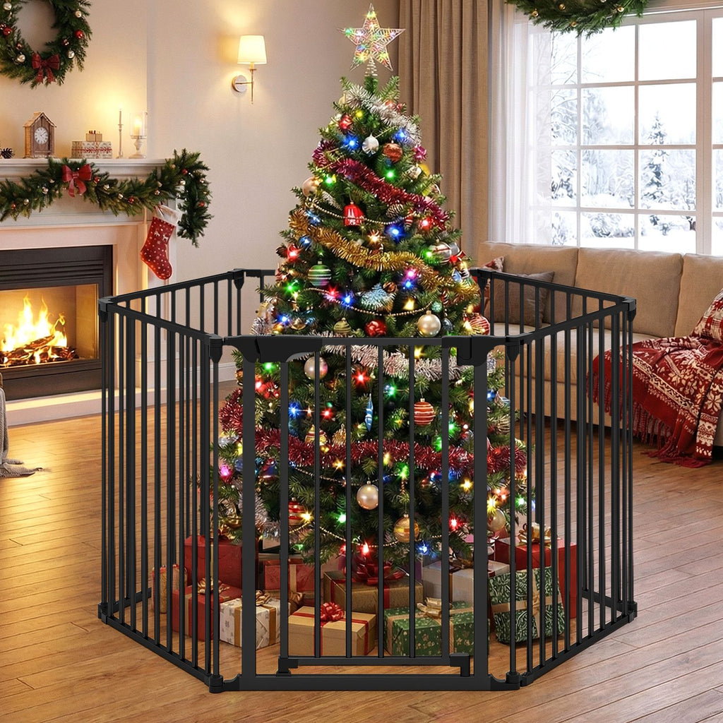 Expandable 6-Panel Pet Safety Gate with Secure Lock and Adjustable Fit