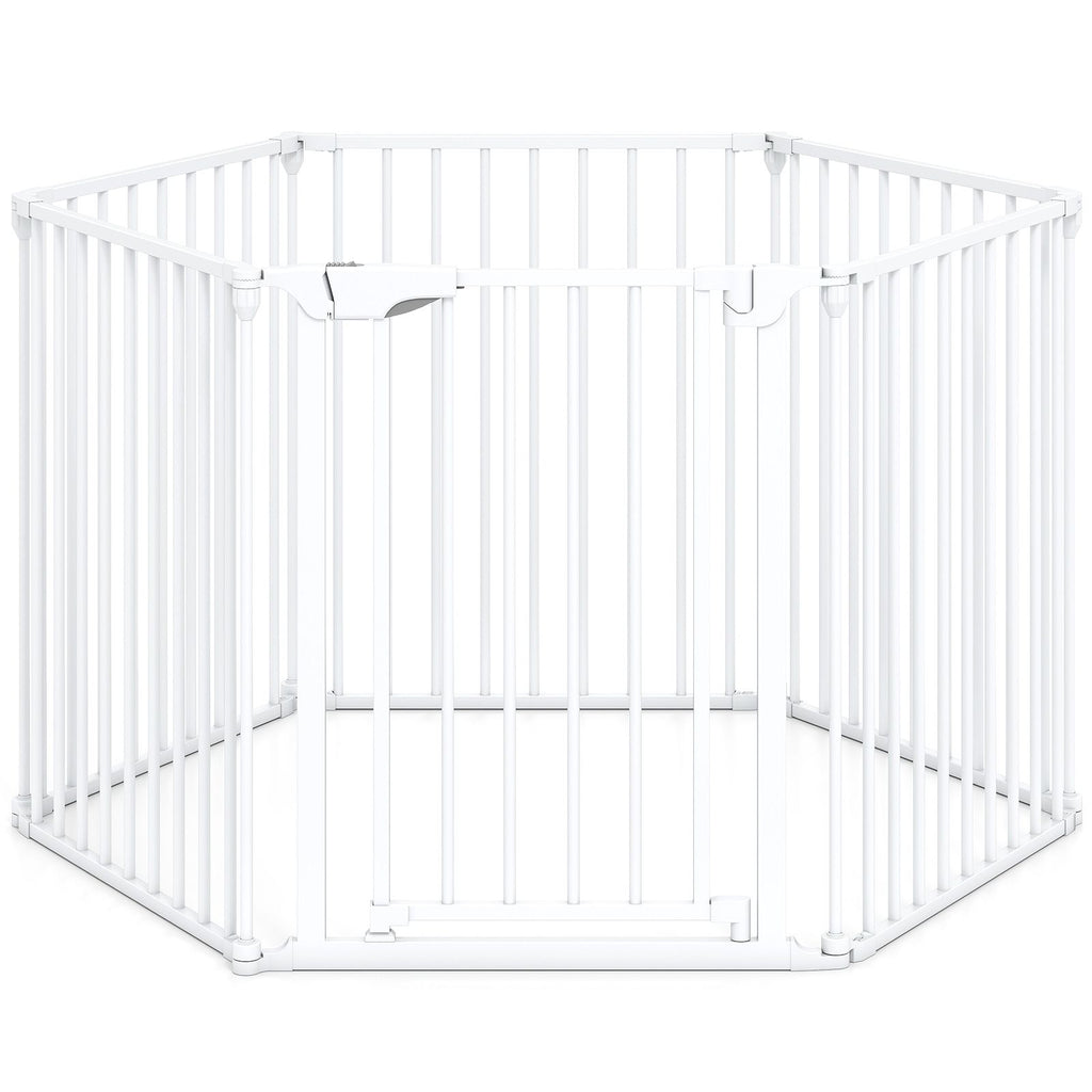 Extra Wide Baby Gate Fits 34.5-154" Openings 6-Panel Adjustable Pet Safety Fence