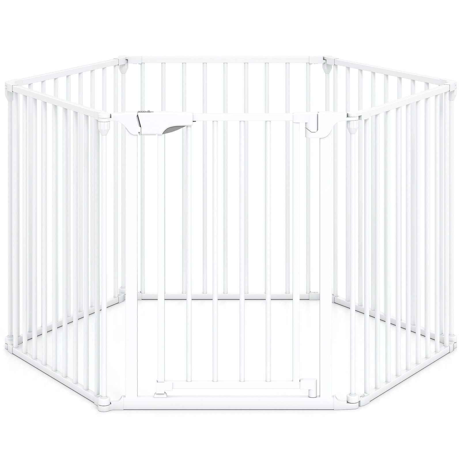 Extra Wide Baby Gate Fits 34.5-154" Openings 6-Panel Adjustable Pet Safety Fence
