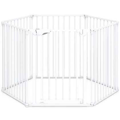 Expandable 6-Panel Pet Safety Gate with Secure Lock and Adjustable Fit