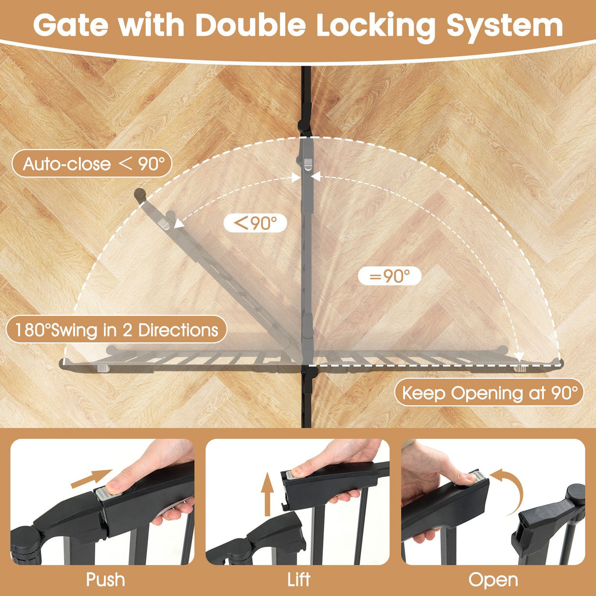 Expandable 6-Panel Pet Safety Gate with Secure Lock and Adjustable Fit